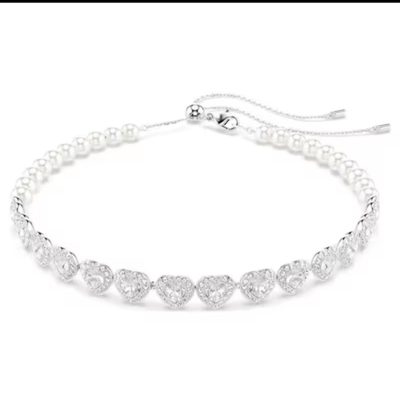 Gorgeous Ariana GRANDE x Pearls And Crystal ❤️s Necklace - Picture 2 of 4